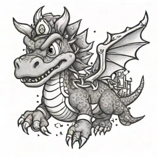 Mario Riding Spyro tattoo design idea