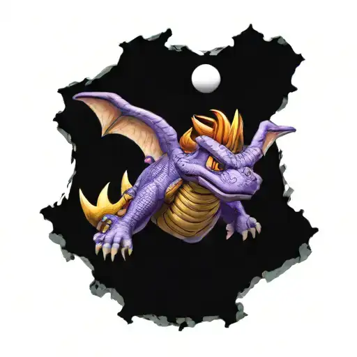 Mario Riding Spyro tattoo design idea