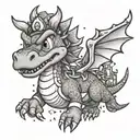 Mario Riding Spyro tattoo design idea