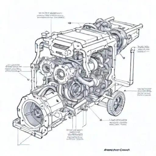 race car parts one part tattoo design idea