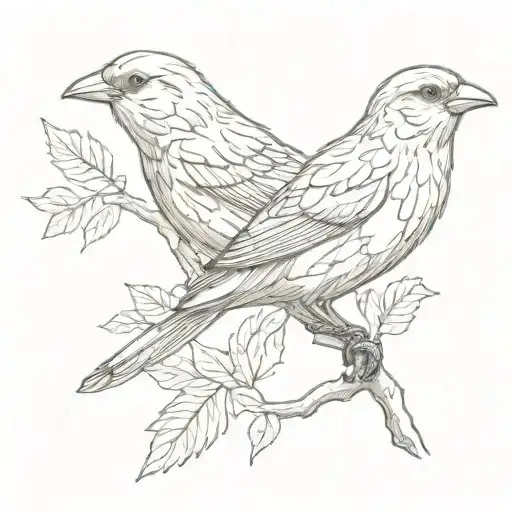 canary bird tattoo design idea
