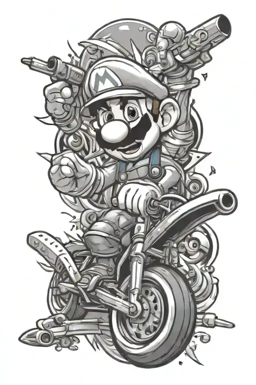 Mario kart sleeve tattoo tattoo design idea