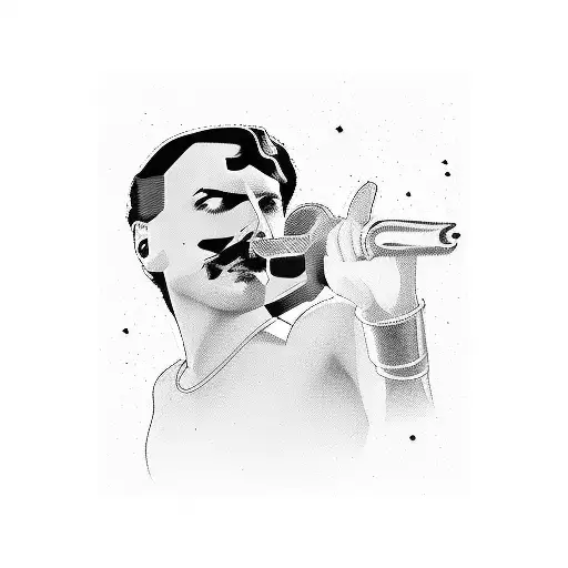 Freddie mercury iconic pose tattoo design idea