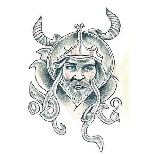 elf writing and viking  tattoo design idea