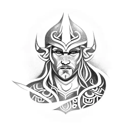 elf writing and viking  tattoo design idea