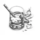 whiskey and cigar tattoo design idea