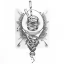 whiskey and cigar tattoo design idea