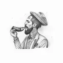 whiskey and cigar tattoo design idea