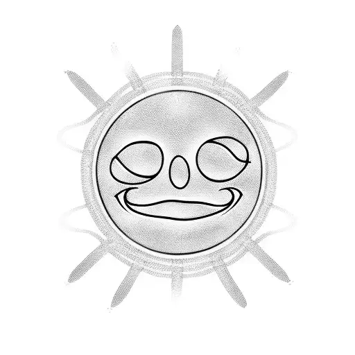 Smiley face with babed wire tattoo design idea