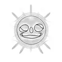 Smiley face with babed wire tattoo design idea