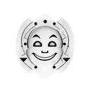 Smiley face with babed wire tattoo design idea