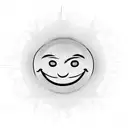Smiley face with babed wire tattoo design idea