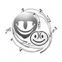 Smiley face with babed wire tattoo design idea