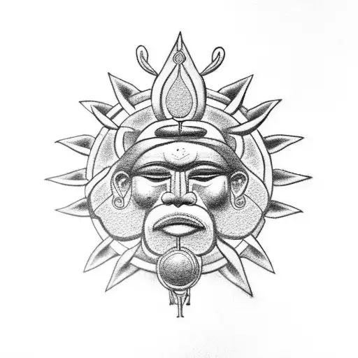 taíno sun god symbol tattoo design idea