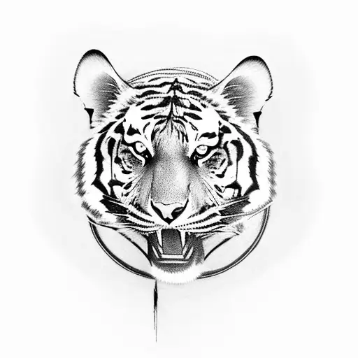 tattoo of a tiger with its claws outstretched, as if it's about to pounce. The tiger's face could have an intense and fi tattoo design idea