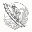 wakeboard handle tattoo design idea