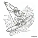 wakeboard handle tattoo design idea