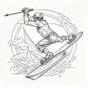 wakeboard handle tattoo design idea