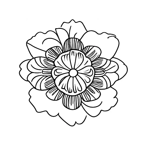 daisy  mimosa leaf tattoo design idea