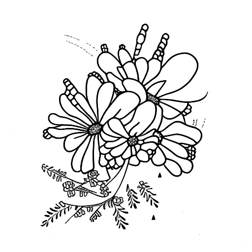 daisy  mimosa tattoo design idea