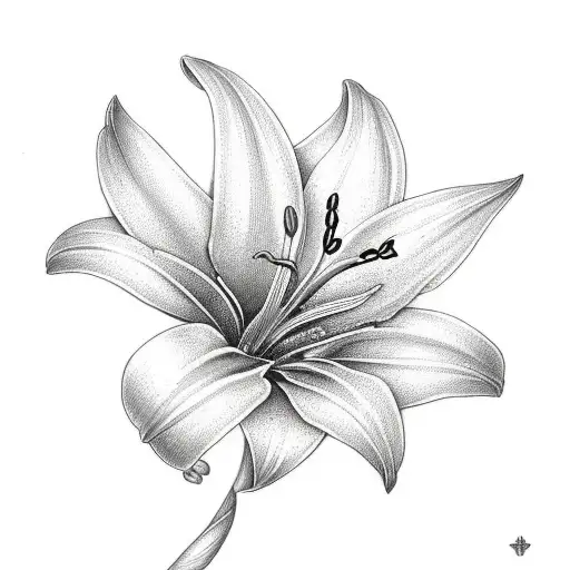 Butterfly and Easter lily tattoo design idea