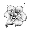 Butterfly and Easter lily tattoo design idea