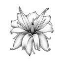 Butterfly and Easter lily tattoo design idea