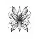 Butterfly and Easter lily tattoo design idea