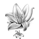 Butterfly with Easter lily tattoo design idea