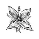 Butterfly with easter lily tattoo design idea