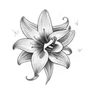 Butterfly with easter lily tattoo design idea