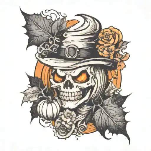 October Halloween themed tattoo tattoo design idea