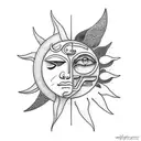 Sun and Moon tattoo design idea