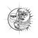 Sun and Moon tattoo design idea