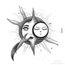 Sun and Moon tattoo design idea