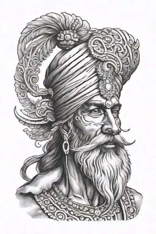 Sikh warrior tattoo design idea