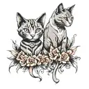 couple tattoo for husband and wife cat tattoo design idea