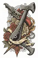 axe with script bible verse Ecclesiastes 10:10 tattoo design idea