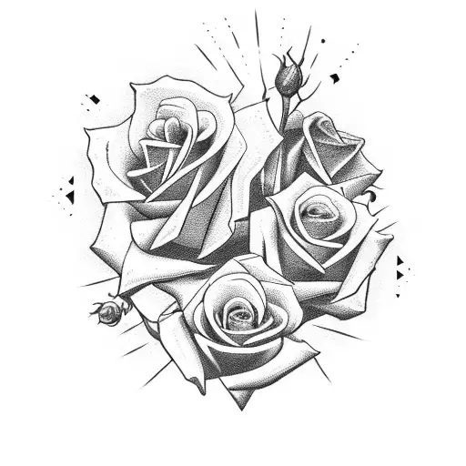 Rock guitar with roses and crosses tattoo design idea