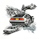 back to the future delorean tattoo design idea