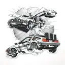 back to the future delorean tattoo design idea