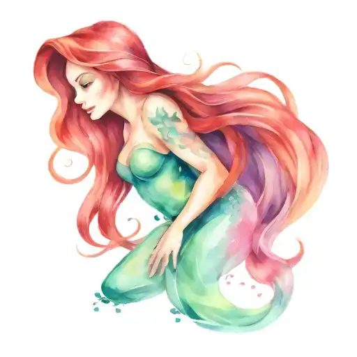 little mermaid tattoo design idea