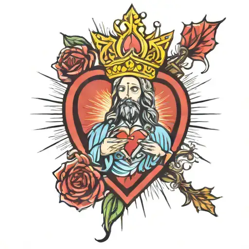 sacred heart of Jesus tattoo design idea