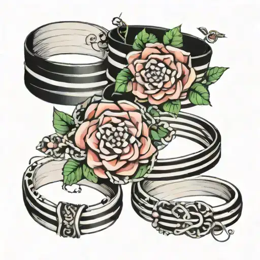 black stripes bracelets tattoo design idea