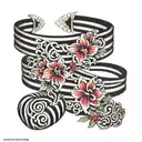 black stripes bracelets tattoo design idea