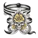 black stripes bracelets tattoo design idea