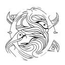 pisces taurus tattoo design idea
