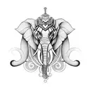Elephant and lion tattoo design idea