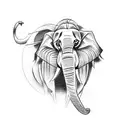 Elephant and lion tattoo design idea