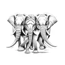 Elephant and lion tattoo design idea